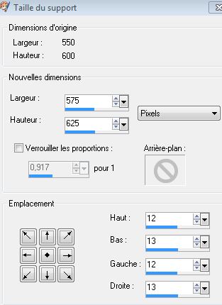 taille de support